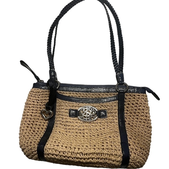 BRIGHTON Straw Tote w/ Braided Leather Straps — GORGEOUS!!! - Picture 1 of 7
